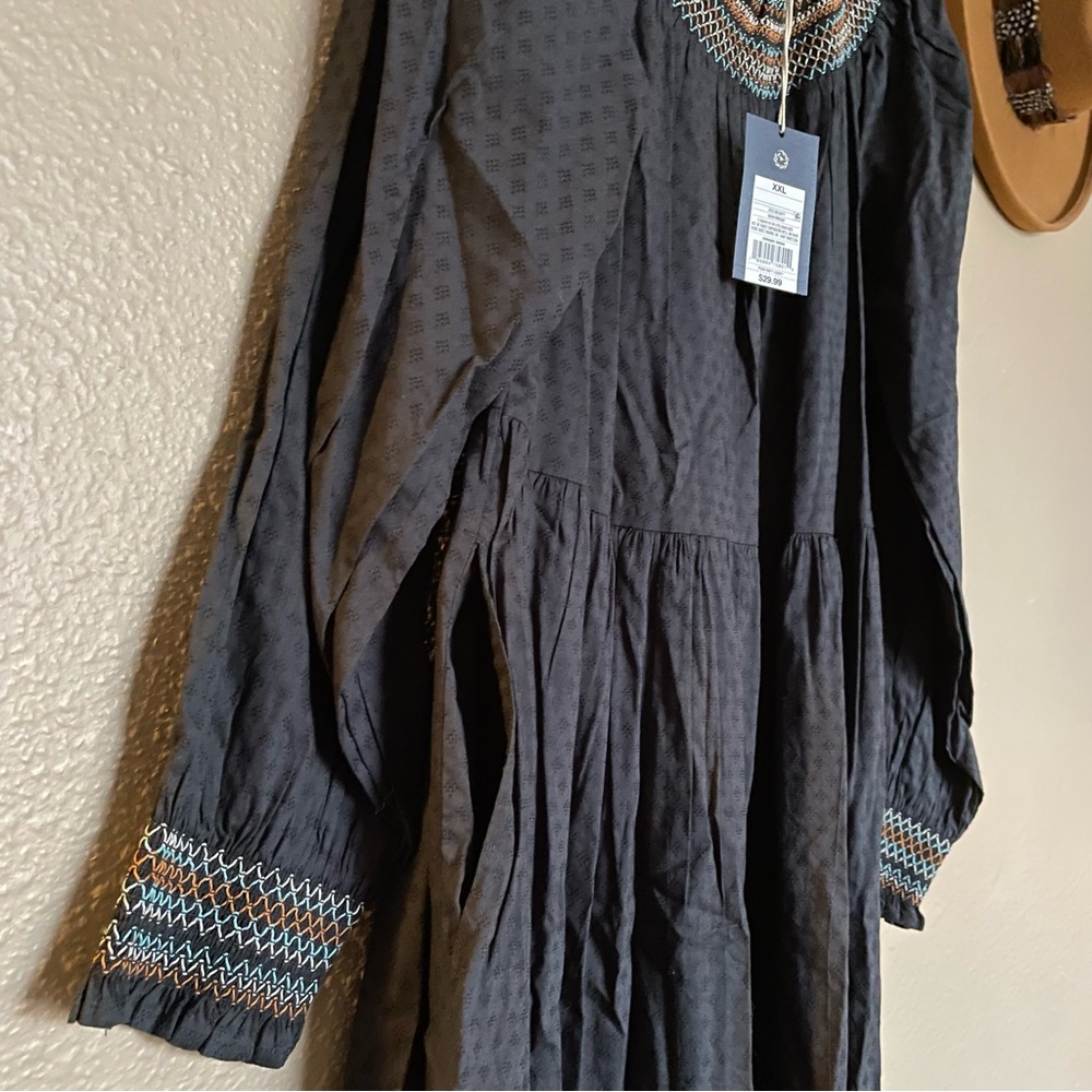 NWT! Universal Thread - Women’s Black Boho Western Dress Long Sleeve - Picture 11 of 14